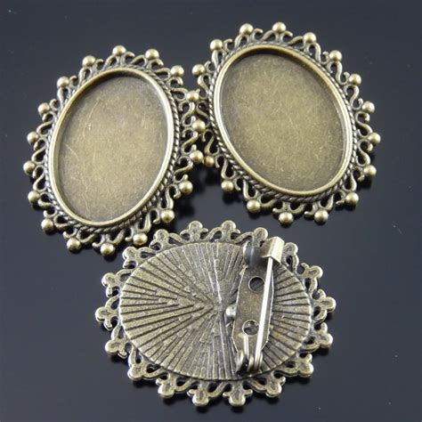 10pcs Lot Vintage Women Antique Style Bronze Tone Zinc Alloy Cameo Tray