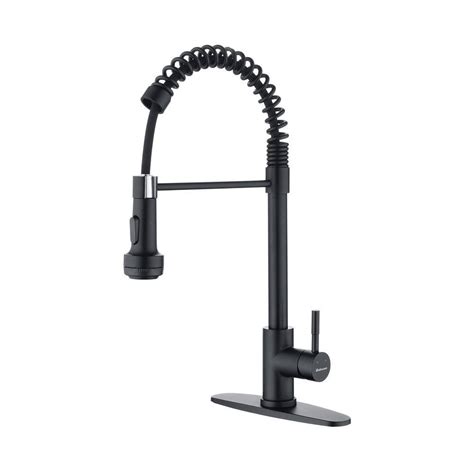 Amazing Force Rn Single Handle Pull Down Sprayer Kitchen Faucet With Spring And 4 Modes In Matte