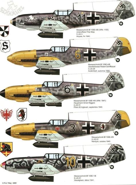 Messerschmitt Bf E Profiles Wwii Airplane Luftwaffe Planes