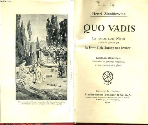 Quo Vadis Un Roman Sous Néron By Henri Sienkiewicz Bon Couverture