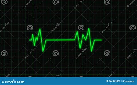 3 D Representación Del Gráfico De Frecuencia Cardíaca Latido Del Corazón En La Pantalla Del