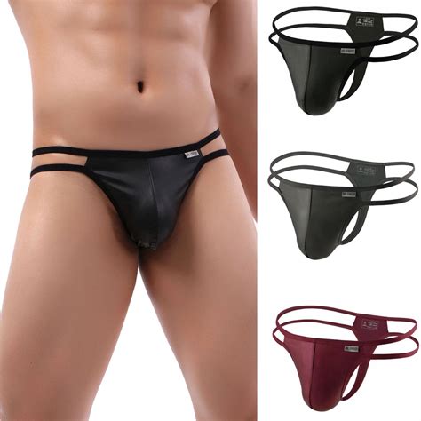 Jual Brave Person Sexy Underwear Briefs Bikini Mens G String Thongs Male Imitation Leather