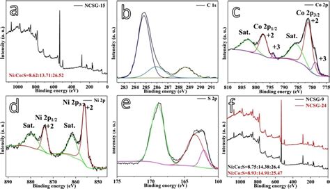 Xps Spectra Of A Survey Spectrum B C1s C Co2p D Ni2p And E S2p For