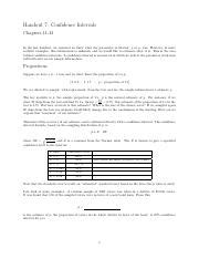 Handout 7 Pdf Handout 7 Confidence Intervals Chapters 11 12 In The