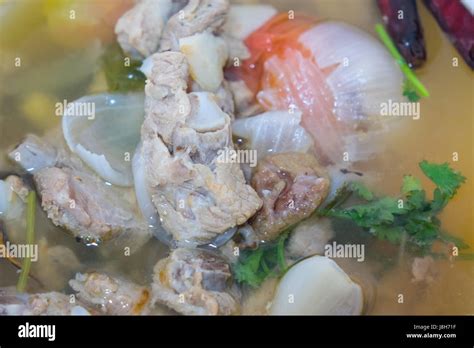 Tom Yum Pork Ribs Food Thailand Pork Bone Soup Thai Food Tom Zap Pork