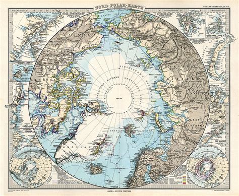 Antique Maps Old Cartographic Maps Antique Map Of The North Pole