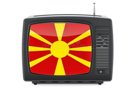 Macedonian Television Concept. TV Set with Flag of Macedonia Stock Illustration - Illustration ...