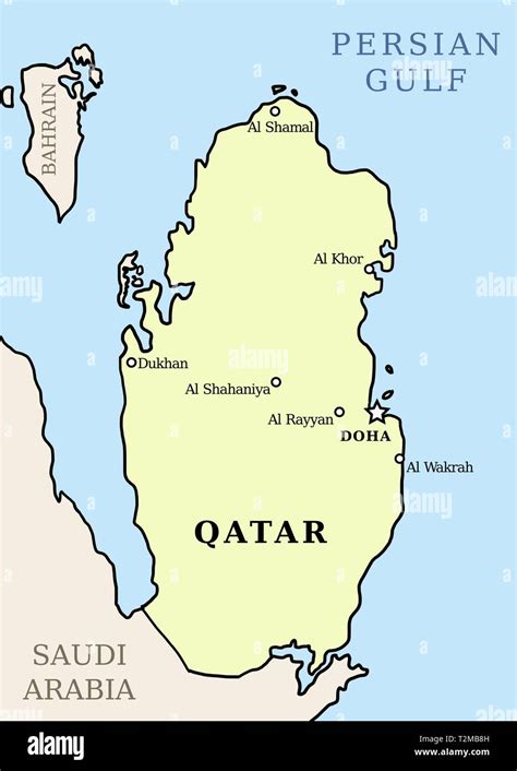 Political Map Of Qatar NBKomputer