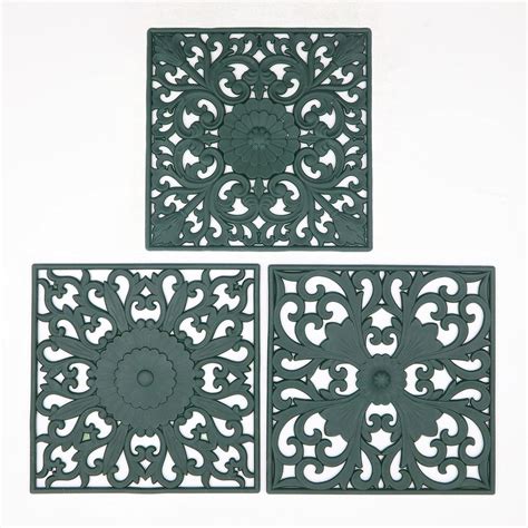 Amazon Silicone Trivets Mats For Hot Pots Vintage Flower Hollow Silicone Mats Hot Pads For
