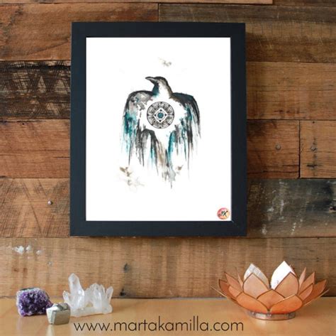 Raven Spirit Animal Symbol Giclee Fine Art Print - Etsy