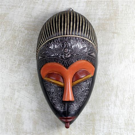 African Wood Mask Adom Ahoto Mask Shapes Hand Carved African Masks