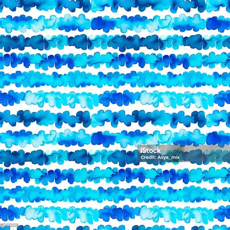 Blue Watercolor Seamless Pattern Stock Illustration Download Image