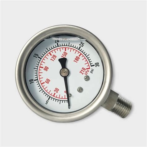 30 Psi Pressure Gauge Glycerin Filled Wesen