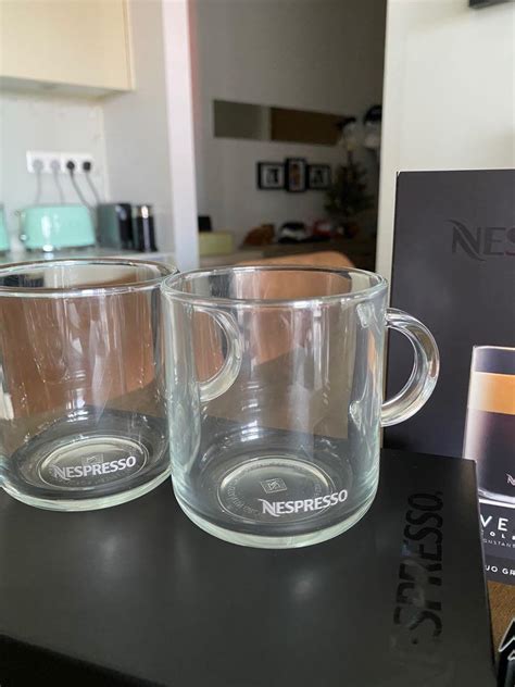 Nespresso Vertuo Gran Lungo Cups And Spoons X2 Glass Coffee Mug Tv