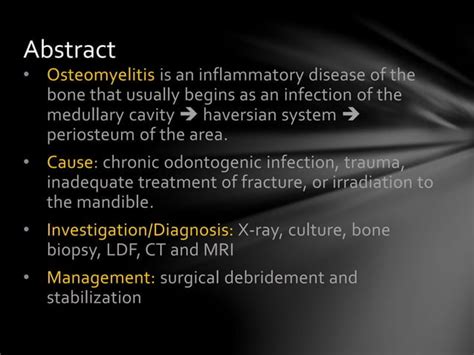 Chronic Osteomyelitis Of The Mandible Case Report Ppt Free Download