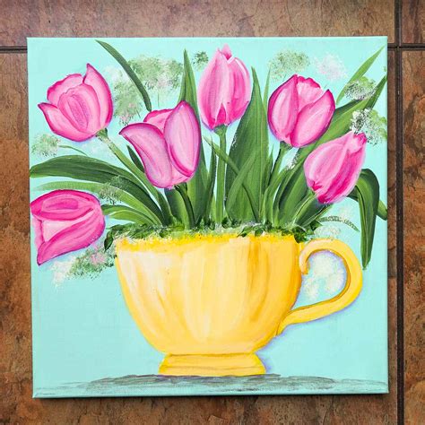 Easy Flower Paintings Archives Pamela Groppe Art Acrylic Painting For Beginners