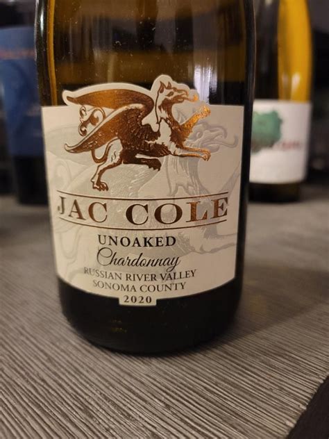 Jac Cole Unoaked Chardonnay Usa California Sonoma County