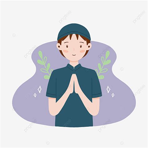 Muslim Boy For Eid Al Fitr Greeting Illustration Pose In Transparent