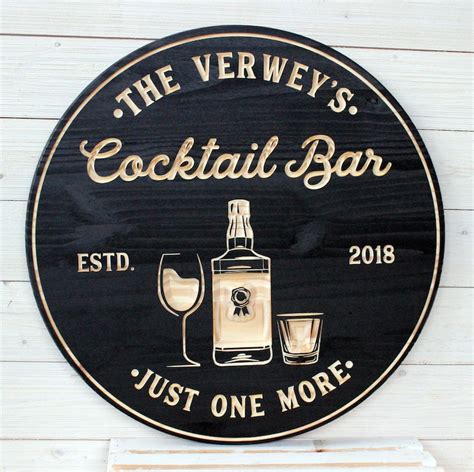 Cocktail Bar Bar Signs Bar Sign Personalized Bar Sign Etsy