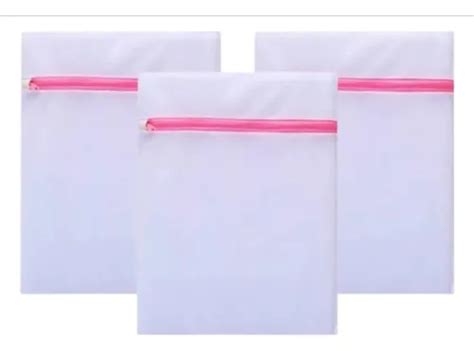 Kit Sacos Lavar Roupa Intima Lingerie Delicada Z Per X Branco