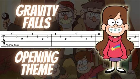 Gravity Falls Opening Theme Weirdmageddon Guitar Tutorial Tab Youtube