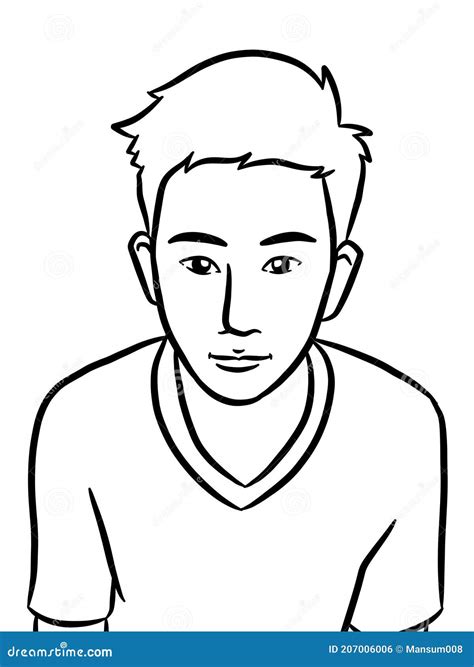 Dibujo En Blanco Y Negro De Un Hombre Lindo Para Pintar Stock De