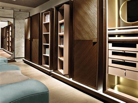 TOWN Sectional Wooden Wardrobe With Drawers By Giorgetti Design Carlo