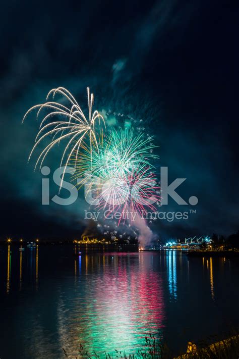 Fireworks Over Water Stock Photo Royalty Free Freeimages