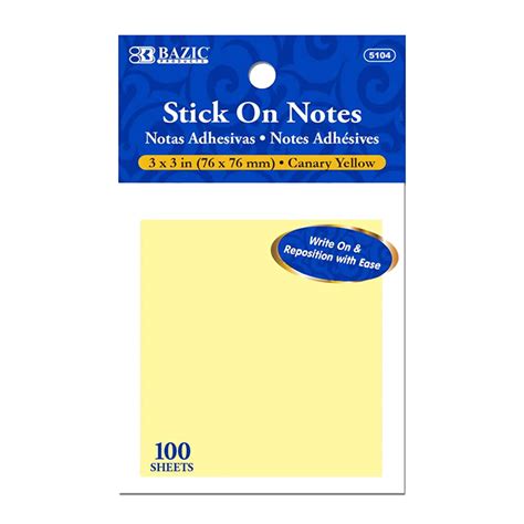 Stick Notes 3″x 3″ Yellow 100 Sheets Zolut