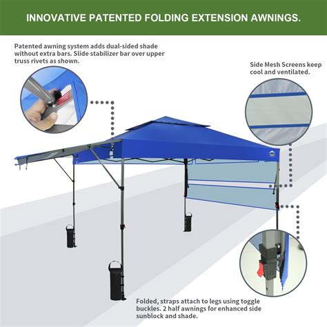 Crown Shades X Pop Up Canopy Tent Patended Centerlock Instant