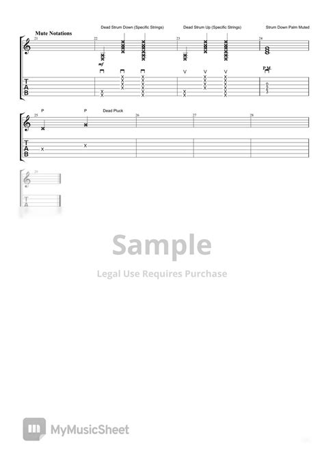 Harrison Wong Music Sheettablature Notation Legend See Description 악보