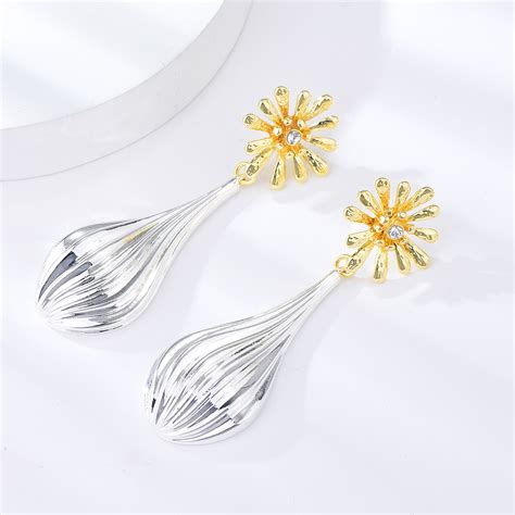 Trendy Gold Plated Dubai Dangle Earrings With No Risk Refund