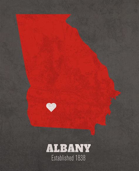 Albany Georgia City Map Founded 1838 University Of Georgia Color