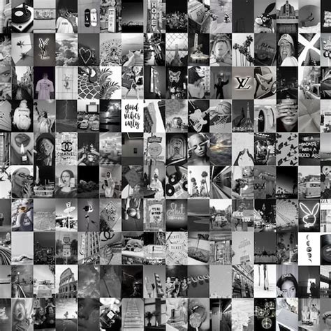 Black And White Aesthetic Photo Collage Kit Etsy Uk