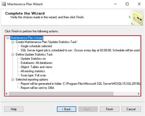 Sql Server Update Statistics Using Database Maintenance Plans