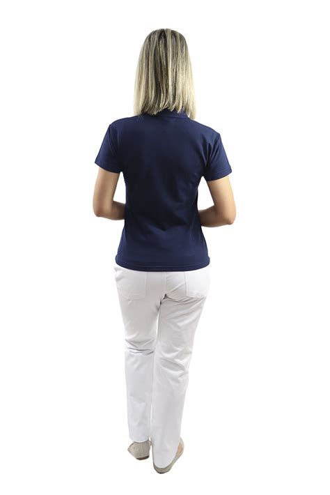 Demorgan Uniformes Kit Camisa Polo Feminina Baby Look Calça Branca