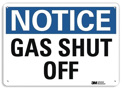 SmartSign By Lyle U5 1240 RA 10X7 Notice Gas Shut Off Reflective