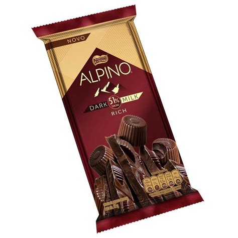 Chocolate em Barra Alpino Dark Milk 51% Rich 85g | Chocolate alpino, Chocolate, Barra de chocolate