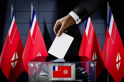 Premium Photo Wallis And Futuna Flags Hand Dropping Ballot Card Into