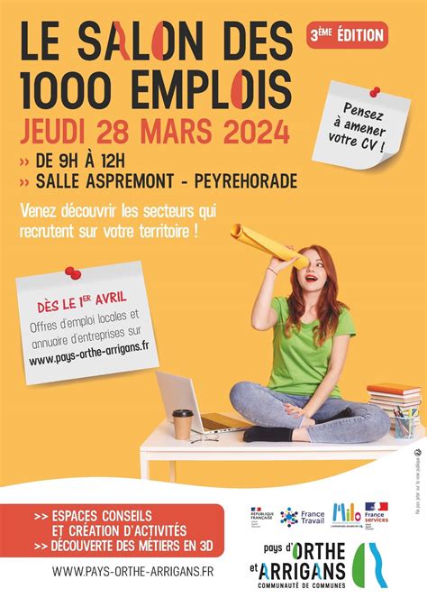 SALON DES 1000 EMPLOIS 3ème édition le Jeudi 28 Mars RdV de 9h à