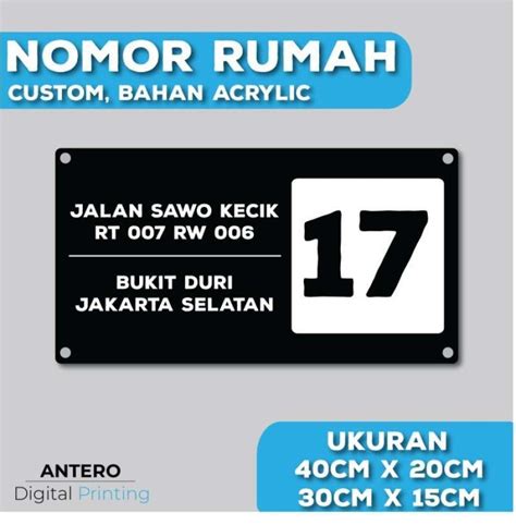 Jual Nomor Rumah Akrilik Acrylic Papan Nomor Rumah Custom Di Seller