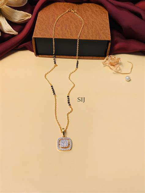 Artificial Gold Plated Solitaire Diamond Mangalsutra South India Jewels