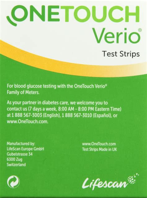 One Touch Verio Count Strips By Lifescan