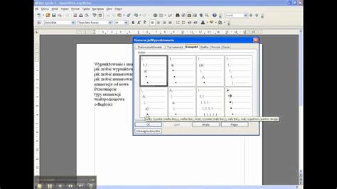 Wypunktowanie I Numerowanie Tekstu Cz 2 W OpenOffice YouTube