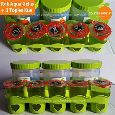 Rak Aqua Toples Golden Sunkist Paket Rak Aqua Gelas Dan Toples