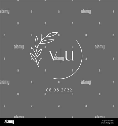 Letter VU Wedding Monogram Logo Design Ideas Vector Graphic Stock