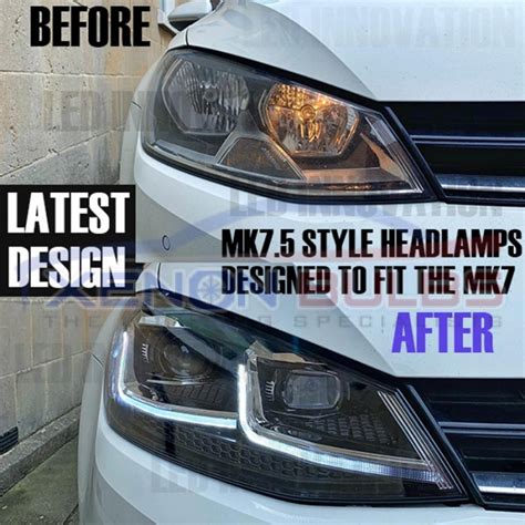 VW GOLF MK7 MK7 5 HEAD Lamps LED DRL BI XENON GTD SWIPE SEQUENTIAL