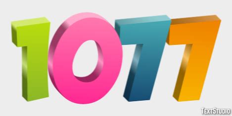 1077 Text Effect and Logo Design Number