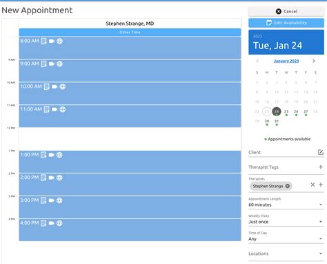 therapist schedule  appointments therapyappointment support center