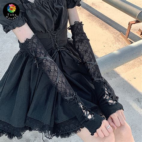 Jual Lolita Lengan Sarung Tangan Renda Panjang Wanita Tinggi Lengan Tabir Surya Hot Girl Sexy